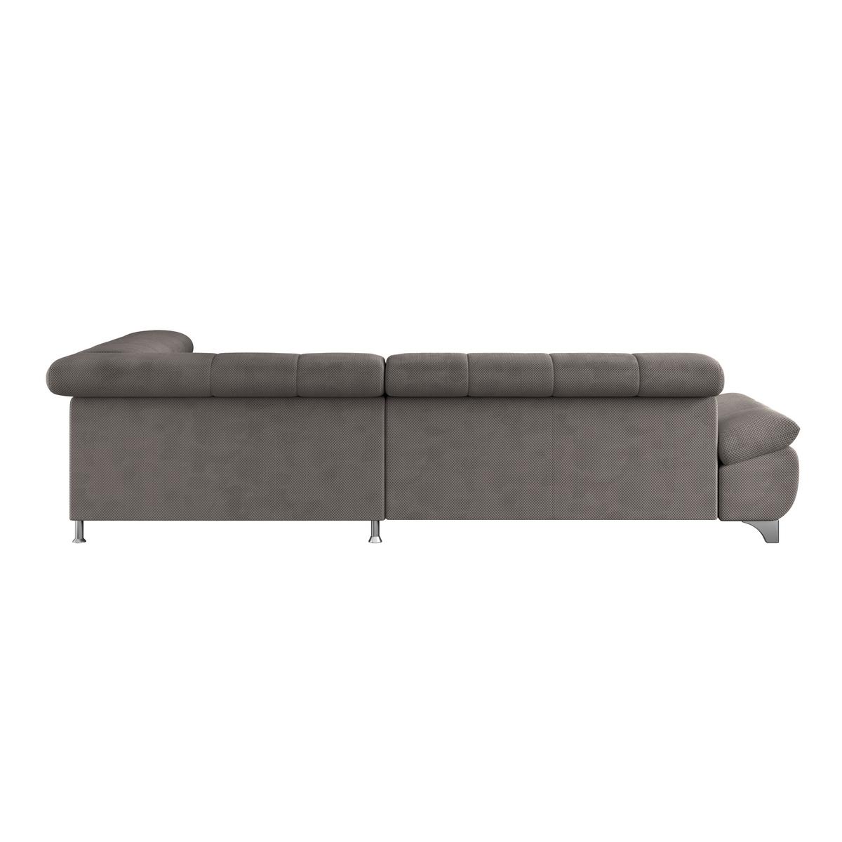 Ecksofa Gemini Braun, B: 312cm - Chromfarben/Braun, KONVENTIONELL, Textil (312/234cm)