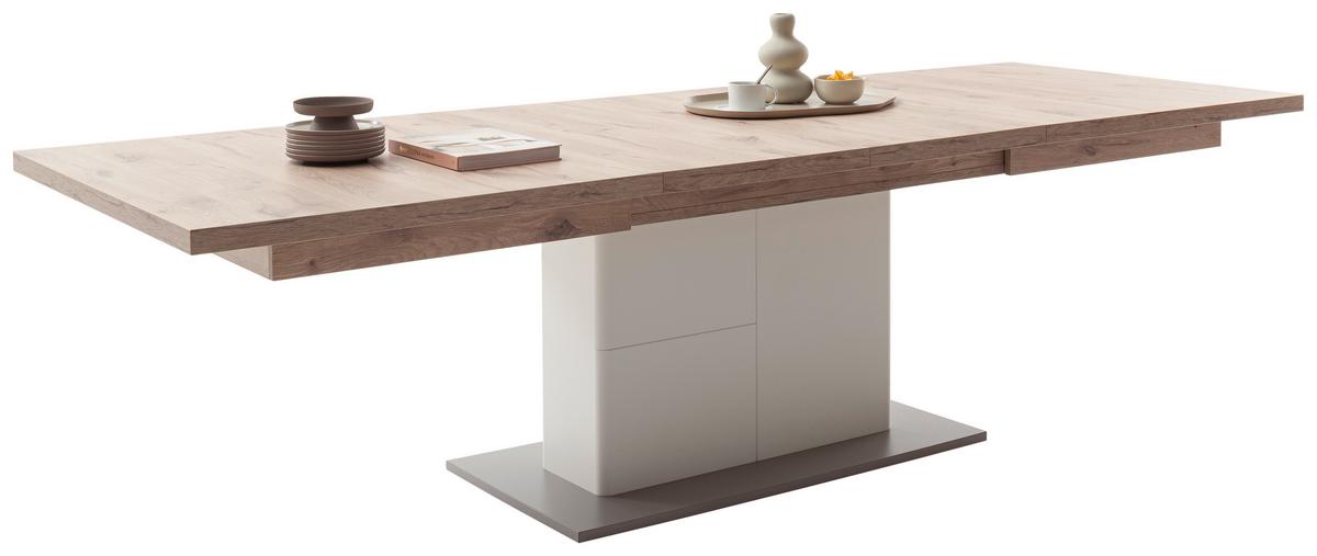 Esstisch Palermo Weiß/eiche D. B: 180cm - Eichefarben/Weiß, Design, Holzwerkstoff (180/77/100cm) - Livetastic