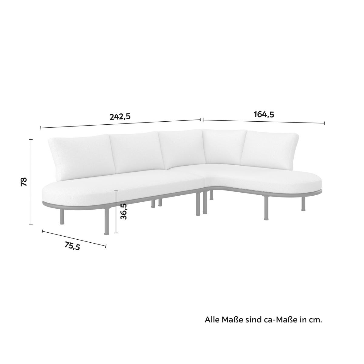 TERASOVÁ SEDACÍ SOUPRAVA CHARLOTTA - černá/krémová, Moderní, kov/textil (242,5/78/75,5cm) - Bessagi Garden