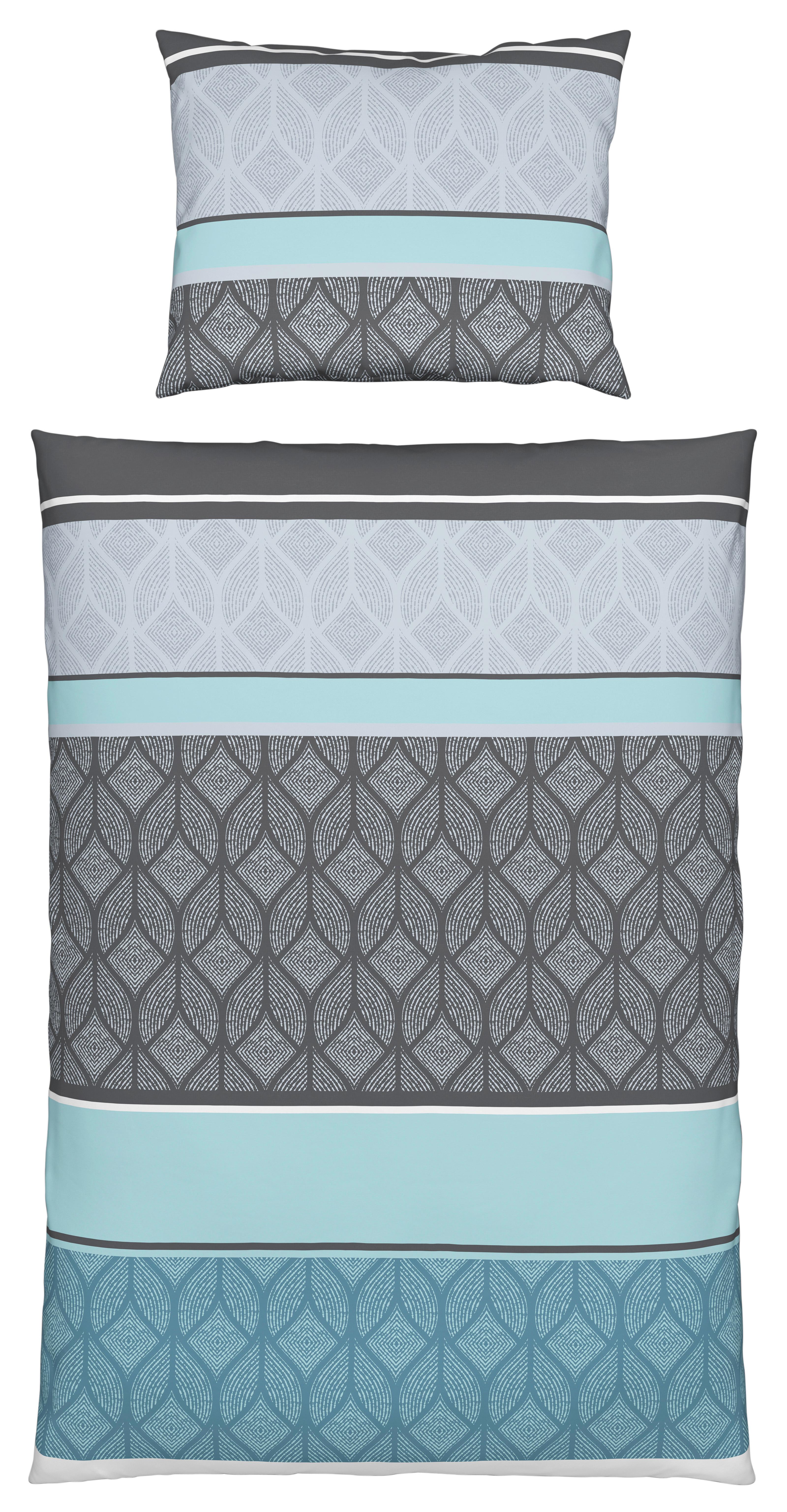 Renforce Bettwäsche 140x200 cm Sierra Baumwolle Türkis - Türkis, MODERN, Textil (140/200cm) - Luca Bessoni