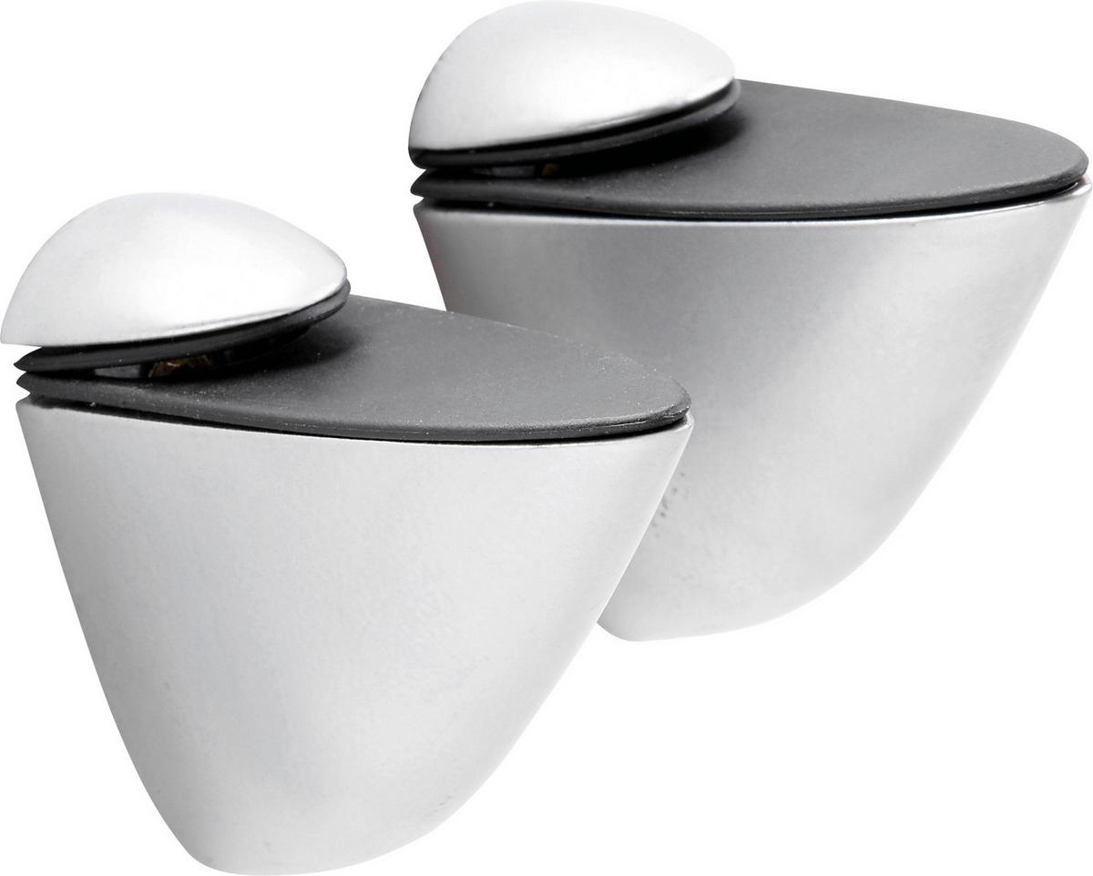 DRŽÁK NA STĚNU X-TRA 2 - barvy hliníku, Basics, kov/plast (7,6/5,5cm) - Homezone