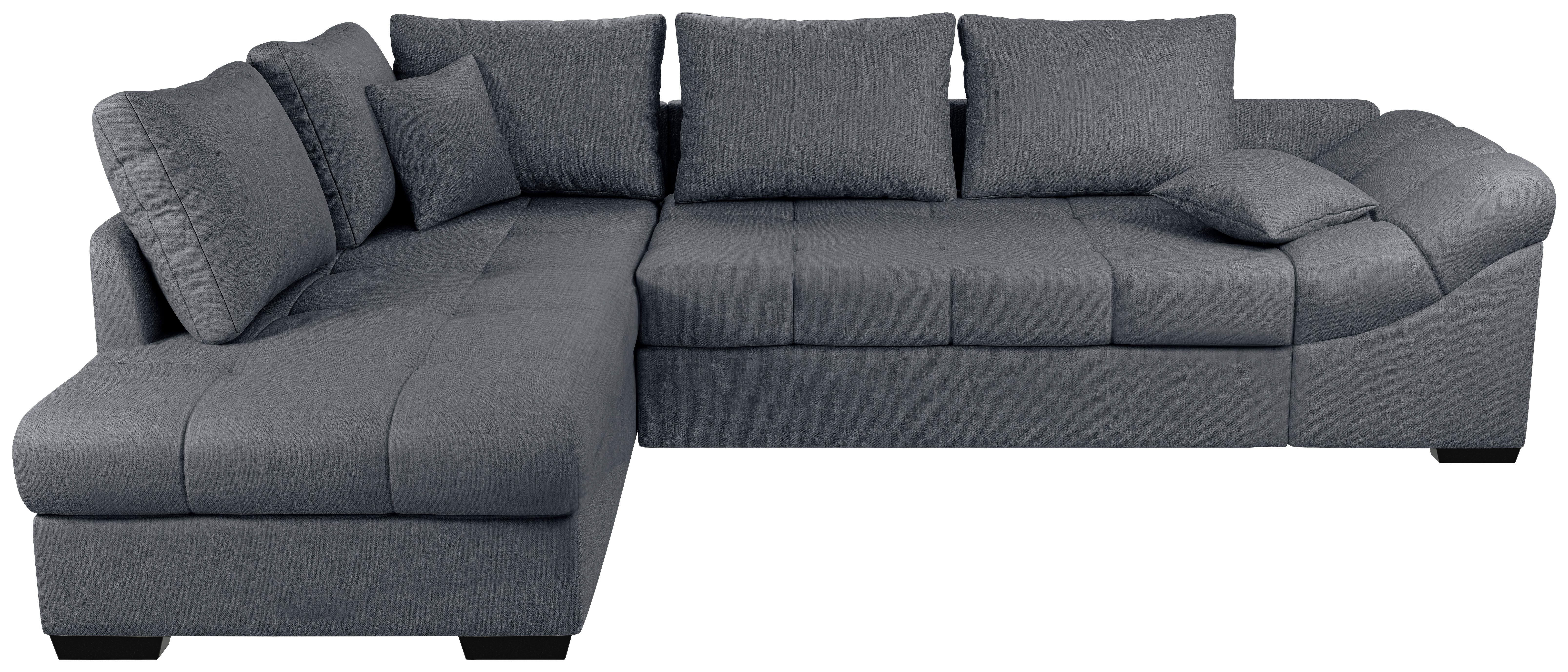 Eckschlafsofa Alvito Anthrazit S: 202x298 Cm - Anthrazit/Schwarz, MODERN, Textil (202/298cm) - MID.YOU