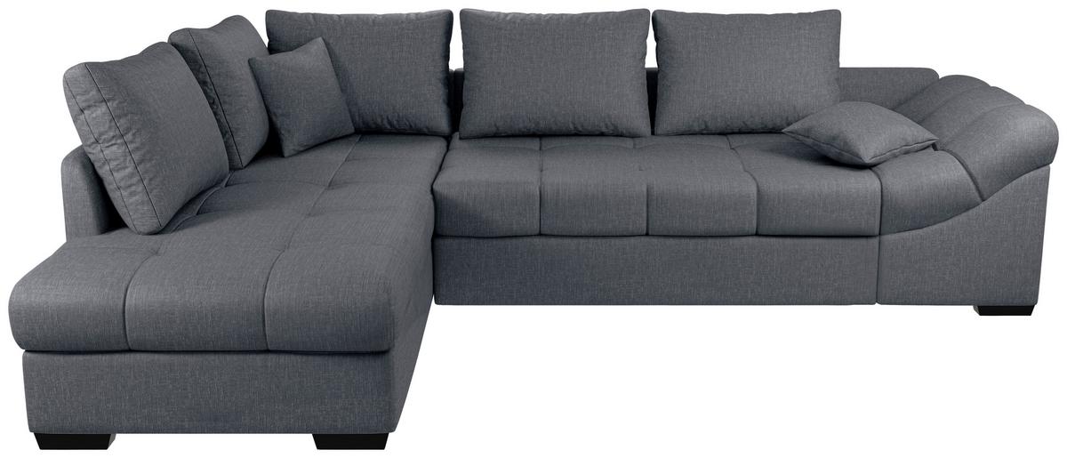Eckschlafsofa Alvito Anthrazit S: 202x298 Cm - Anthrazit/Schwarz, MODERN, Textil (202/298cm) - MID.YOU