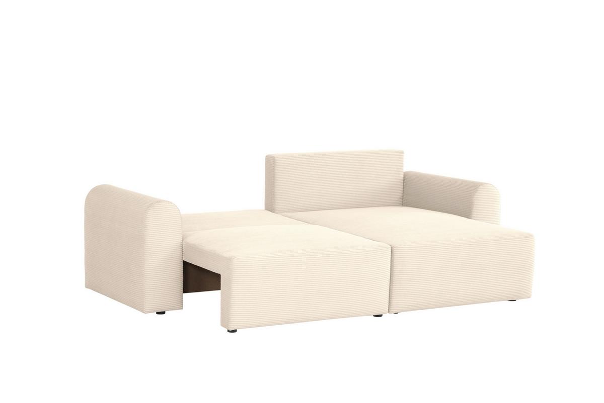 Ecksofa Joni Creme S: 250 cm - Creme/Schwarz, Design, Textil (250/151cm) - MID.YOU