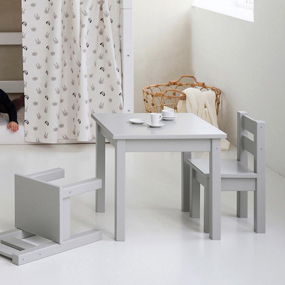 Kindersitzgruppe Bundle Mads Hellgrau - Hellgrau/Grau, MODERN, Holz - MID.YOU