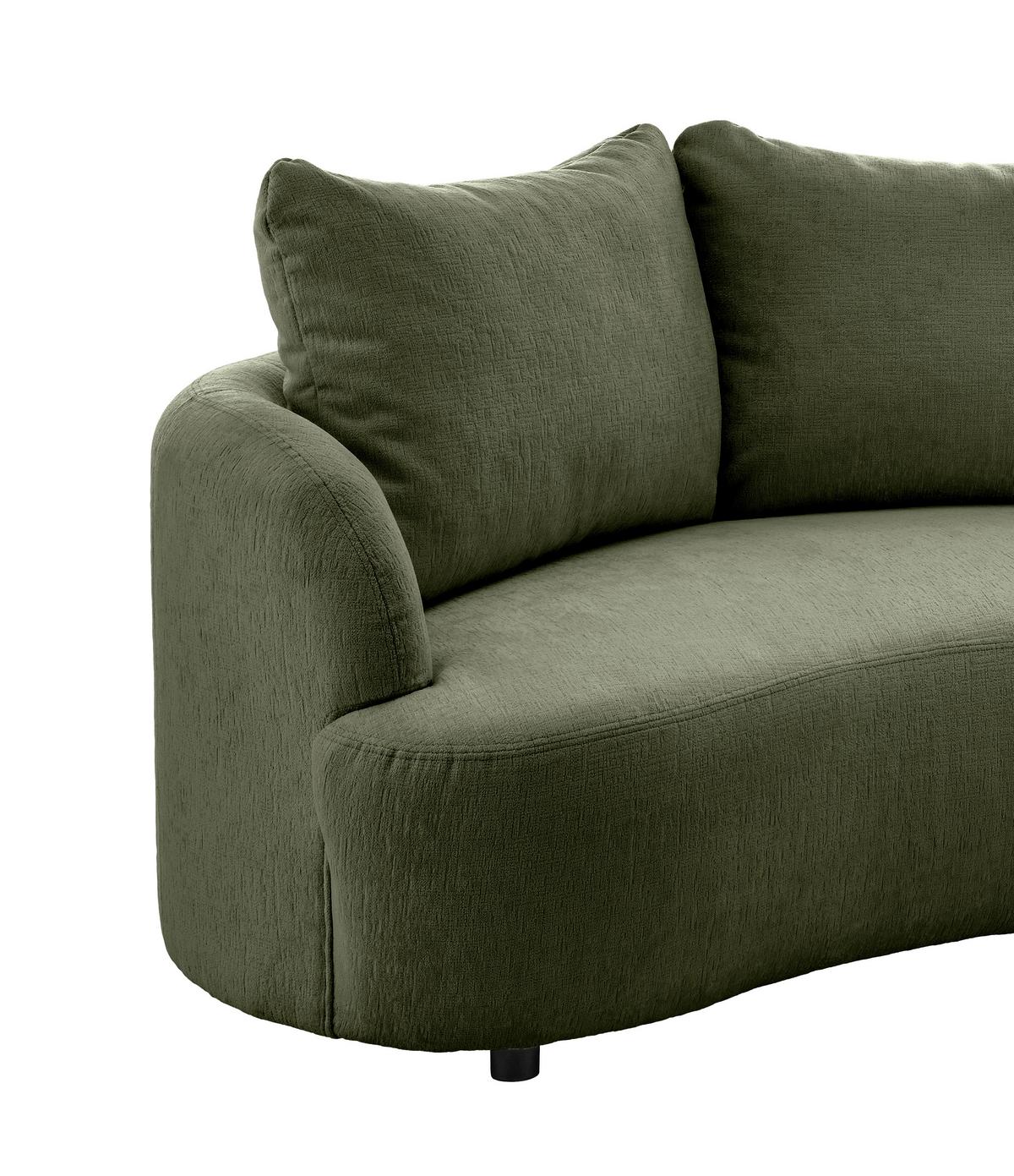 Ecksofa Doppo, Grün S: 139x250 cm - Schwarz/Grün, MODERN, Textil (139/250cm) - Livetastic