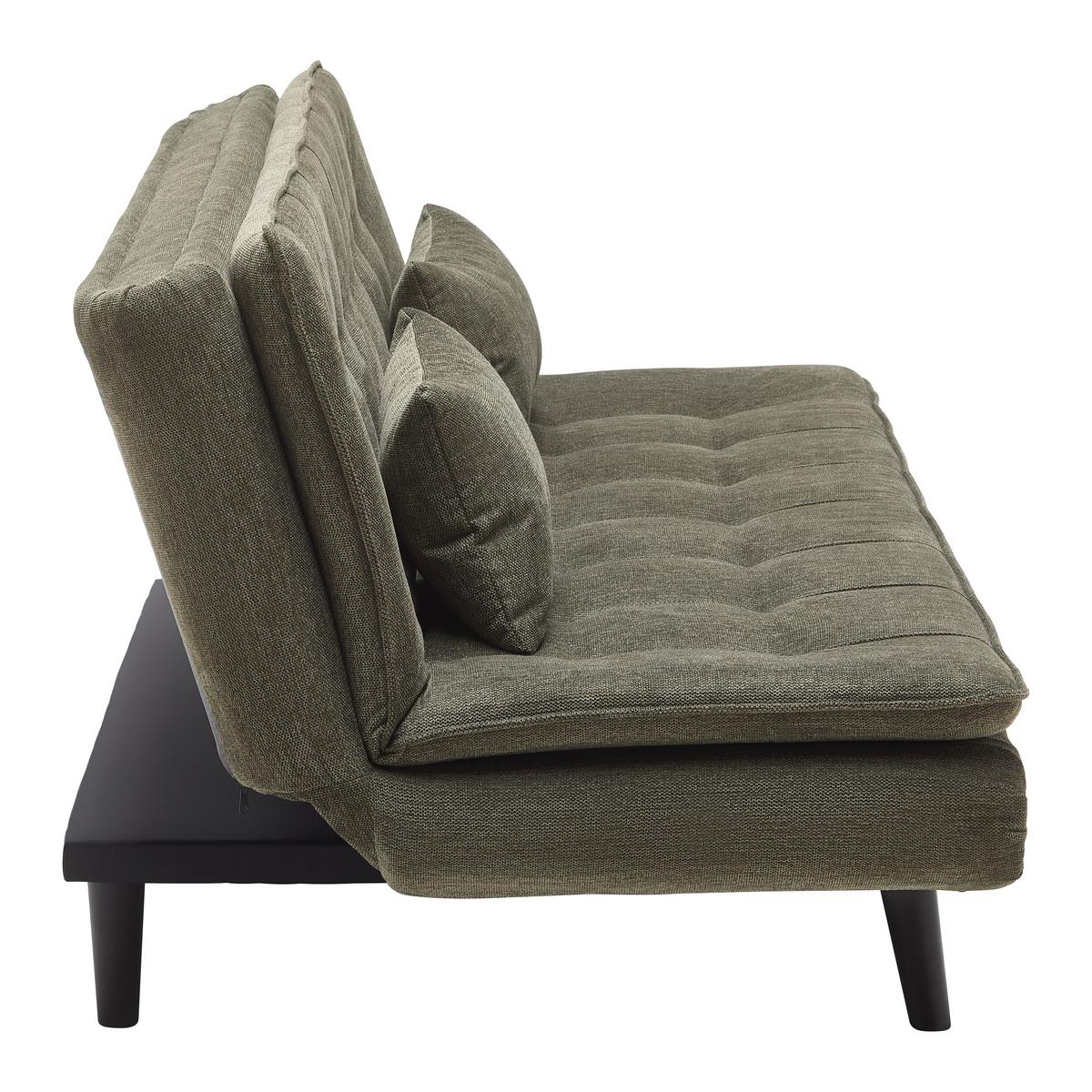 Rozkládací pohovka SUN, zelená, sklopná, max. 360 kg - černá/zelená, Moderní, dřevo/textil (190/83/93cm) - Mömax