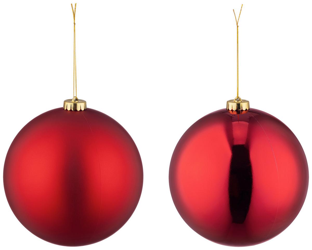CHRISTBAUMKUGEL Liam, Rot - Rot, KONVENTIONELL, Kunststoff (15cm) - Luca Bessoni
