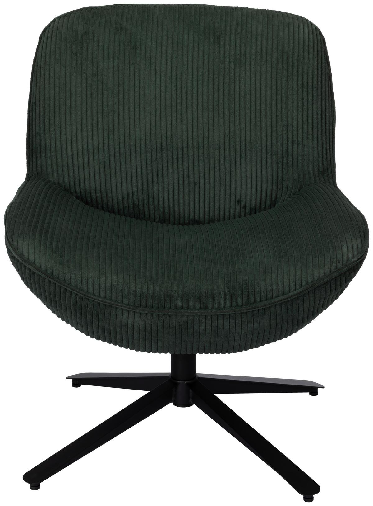 Relaxsessel Maro Grün B: 66 cm - Schwarz/Grün, Basics, Textil/Metall (66/76/75cm) - Livetastic