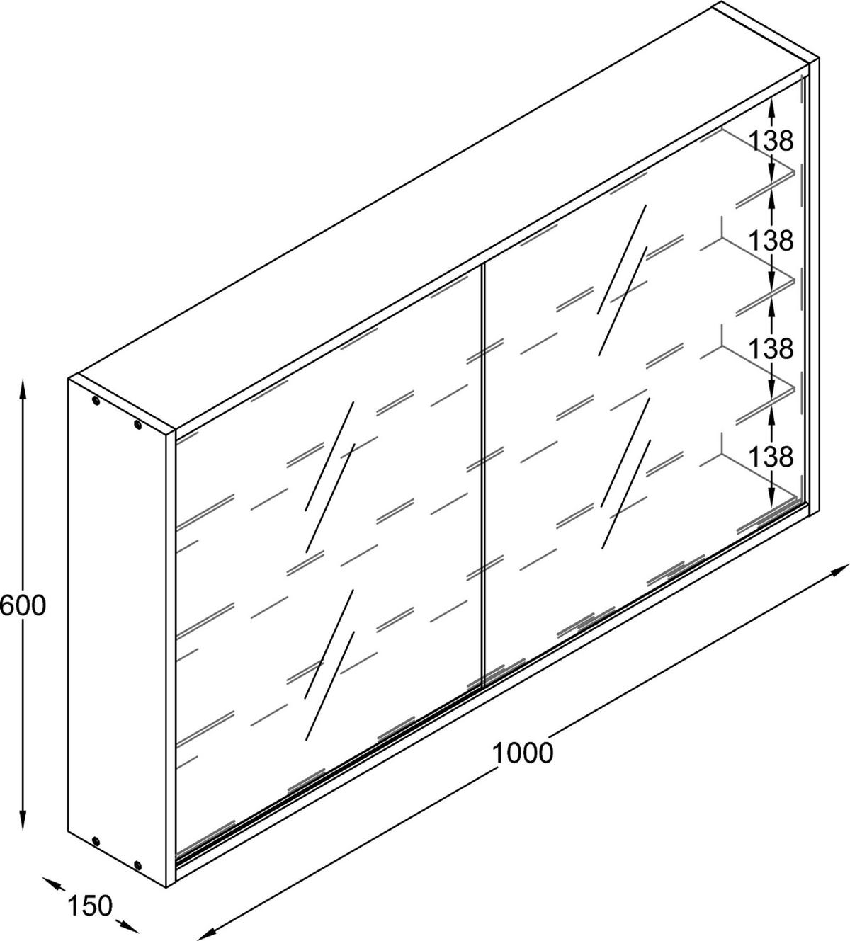 Hängevitrine Drivalo Anthrazit B: 100 Cm - Transparent/Anthrazit, Design, Glas/Holzwerkstoff (100/60/15cm) - MID.YOU