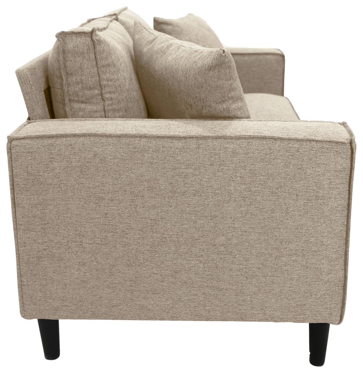 2-Sitzer-Sofa Beluna Beige B: 141,5 cm - Beige/Schwarz, Basics, Textil (141,5/84/83cm) - P & B