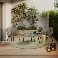 Loungesessel Sun - Schwarz/Grau, MODERN, Kunststoff/Metall (69/82/68cm) - Beldano