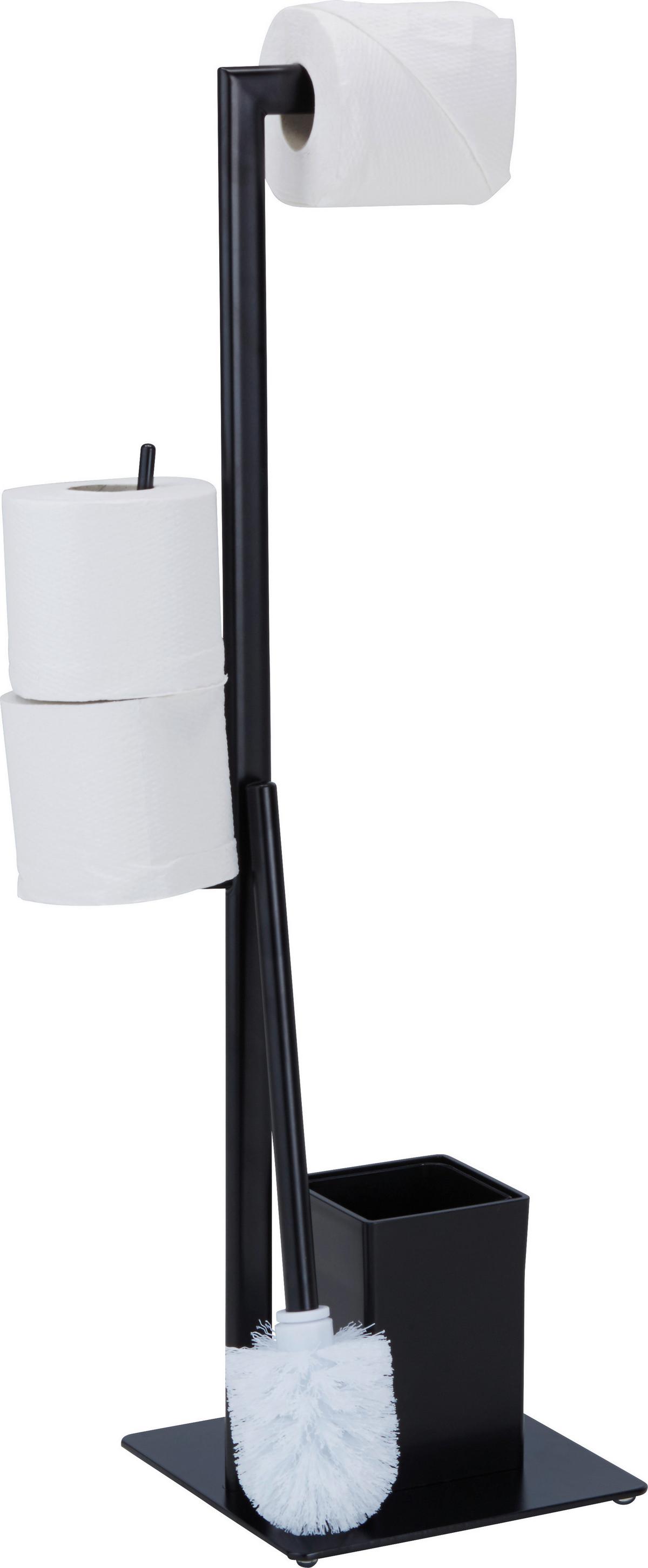 WC sada GREGOTTI-2 - černá, Moderní, kov/plast (20/71/20cm) - Mömax