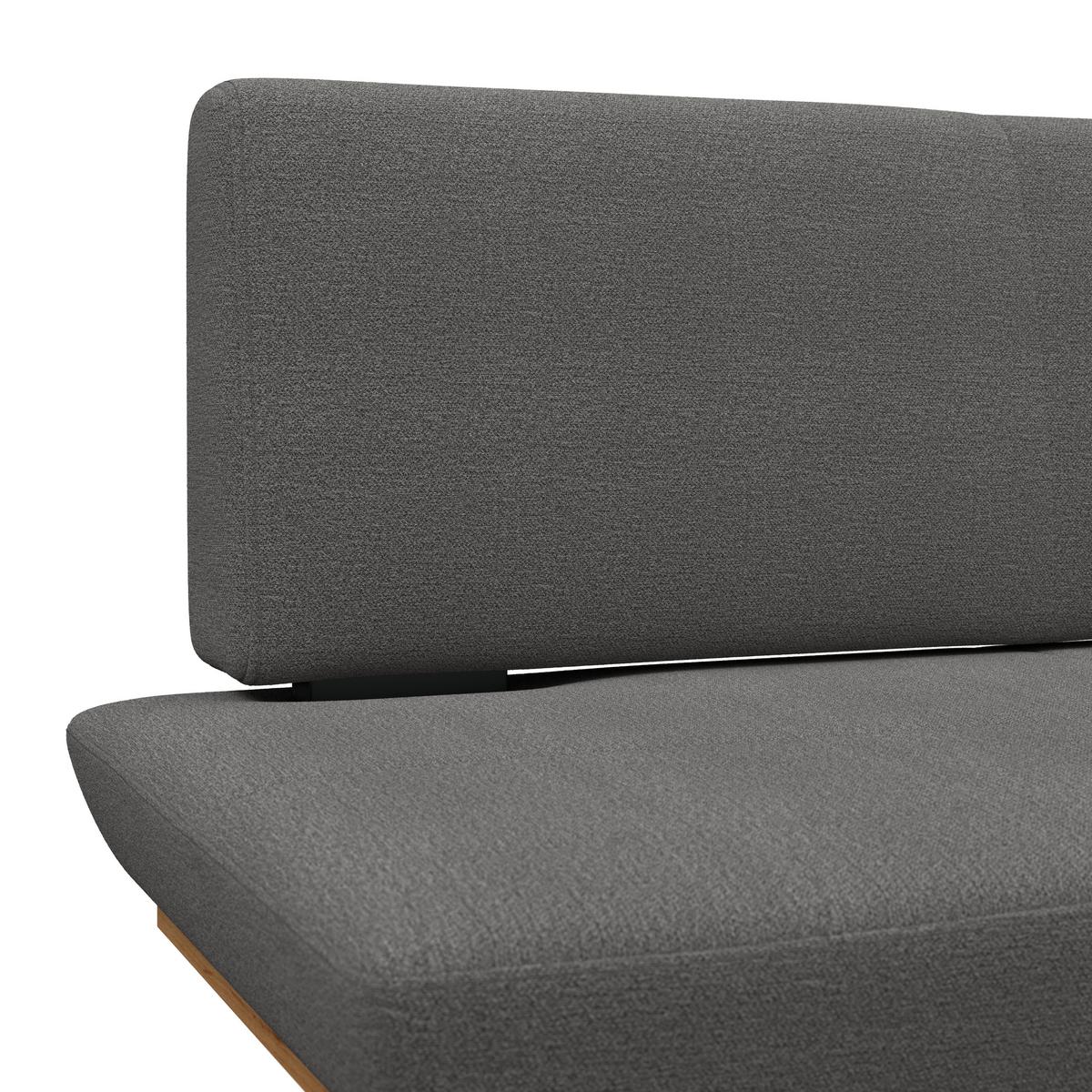 Sitzbank Tristan Webstoff anthrazit, B: 130cm - Anthrazit/Schwarz, MODERN, Holz/Textil (130/48/90cm) - James Wood