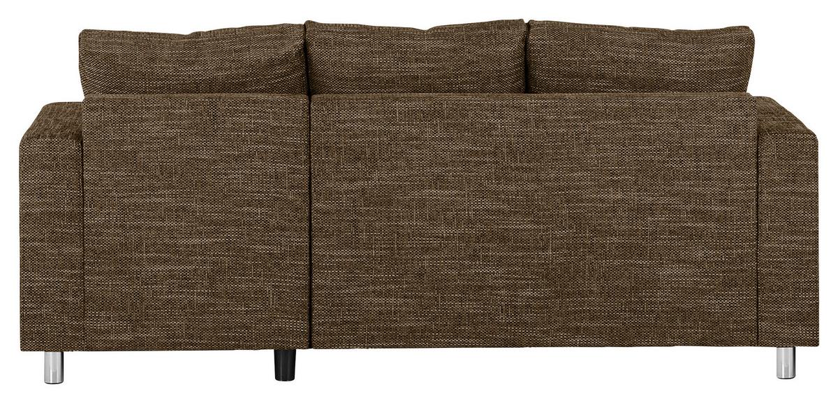 Ecksofa Grenwood Braun S: 200x144 Cm - Chromfarben/Braun, Design, Textil (200/144cm) - MID.YOU