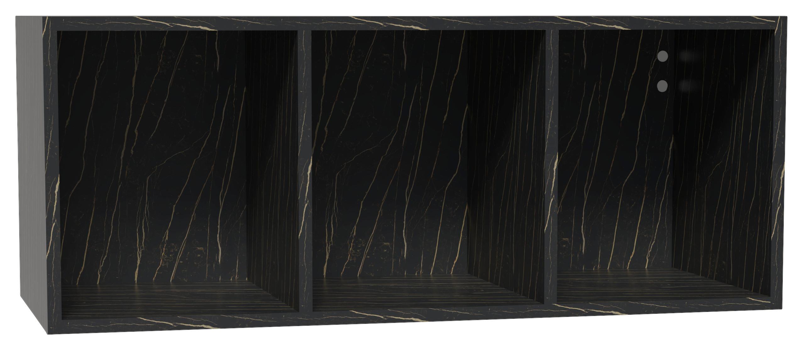 Wandregal Las Vegas Schwarz B: 90 cm - Schwarz, MODERN, Holzwerkstoff (90/36/37cm) - Vertico