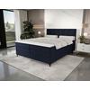 Boxspringbett Mitto mit Topper 180x200 cm - Schwarz/Dunkelblau, KONVENTIONELL, Textil/Metall (180/200cm)