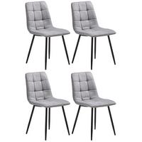 Stuhl-Set 4er EMPOLI Grau - Schwarz/Grau, LIFESTYLE, Textil/Metall (44,5/86/54,5cm) - Livetastic