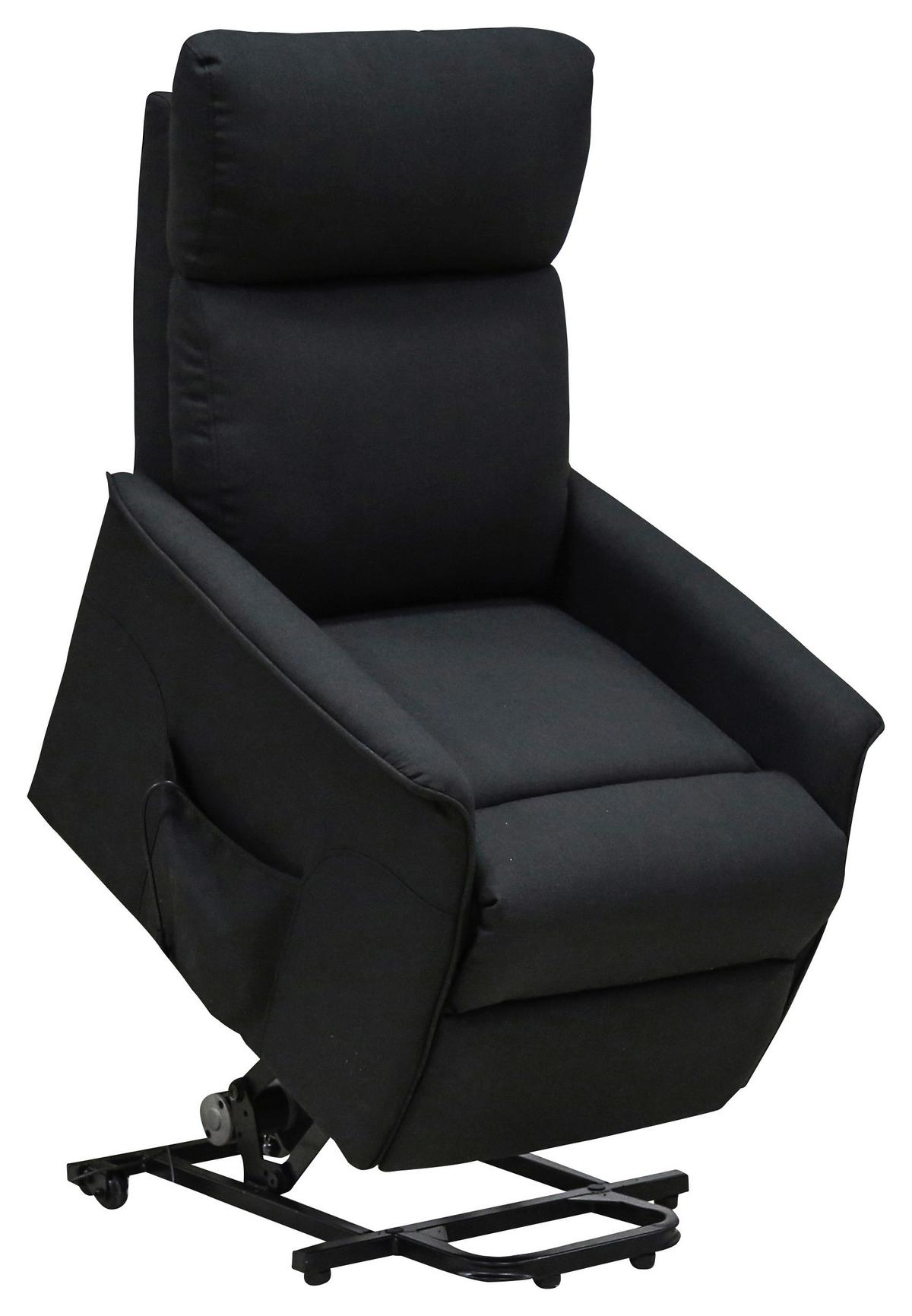 Fernsehsessel Elektrisch Graham Stoffbezug Anthrazit - Anthrazit/Schwarz, KONVENTIONELL, Textil/Metall (66/80-97/90-159,5cm) - Luca Bessoni