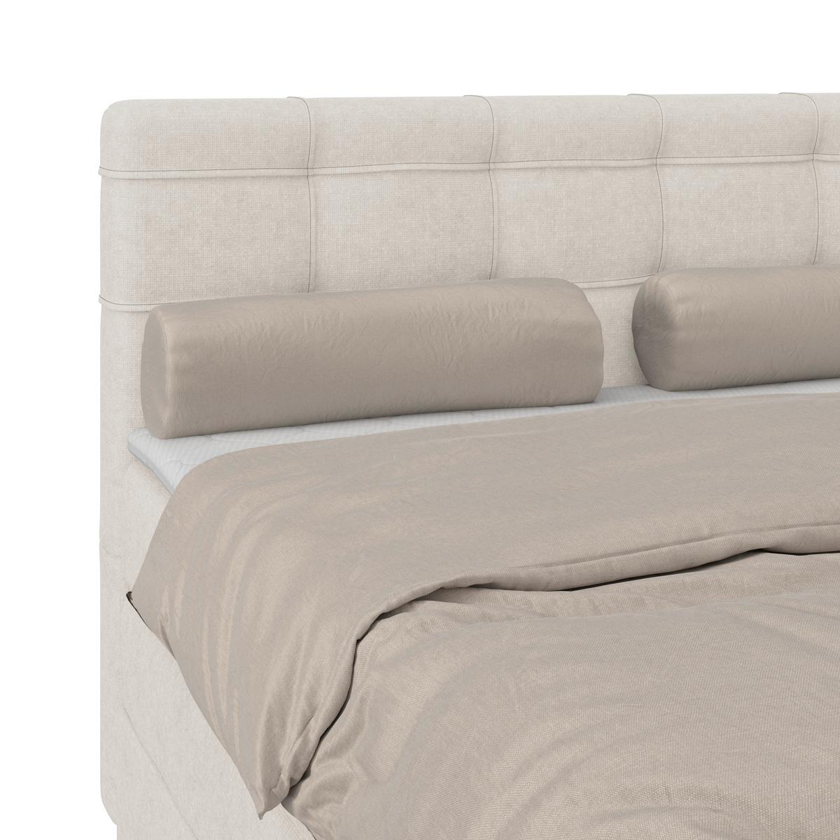 Boxspringbett MITTO Creme 140x200 cm - Creme/Schwarz, KONVENTIONELL, Textil/Metall (140/200cm)