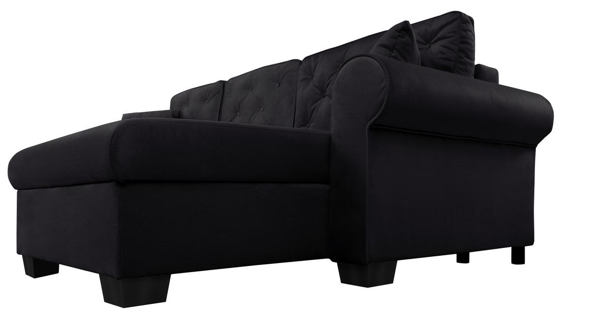 Ecksofa Arles Schwarz 25 S: 266x161 Cm - Buchefarben/Schwarz, Design, Textil (266/161cm) - MID.YOU