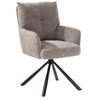 Otoční židle s područkami SOPHIE - šedá/černá, Moderní, kov/textil (60/93/67cm) - Premium Living