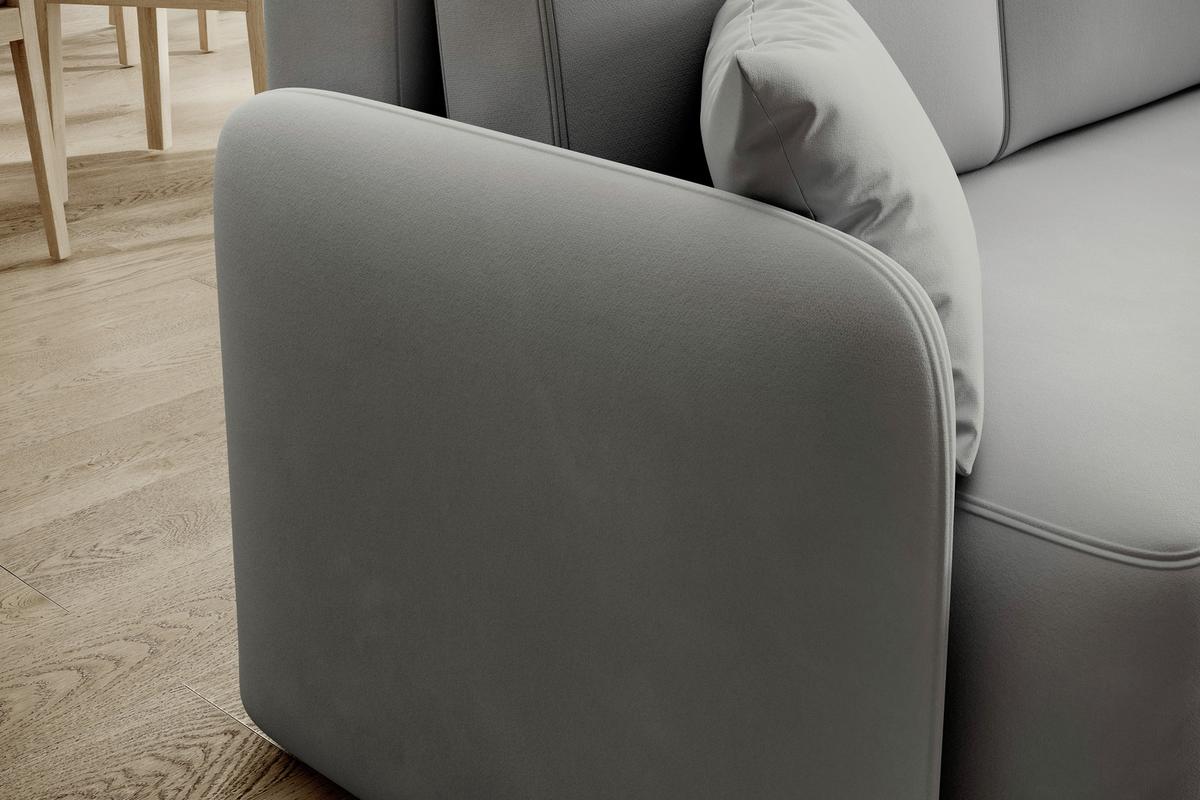 Ecksofa Hadson Hellgrau S: 206x150 Cm - Hellgrau/Schwarz, Design, Textil (206/150cm) - P & B