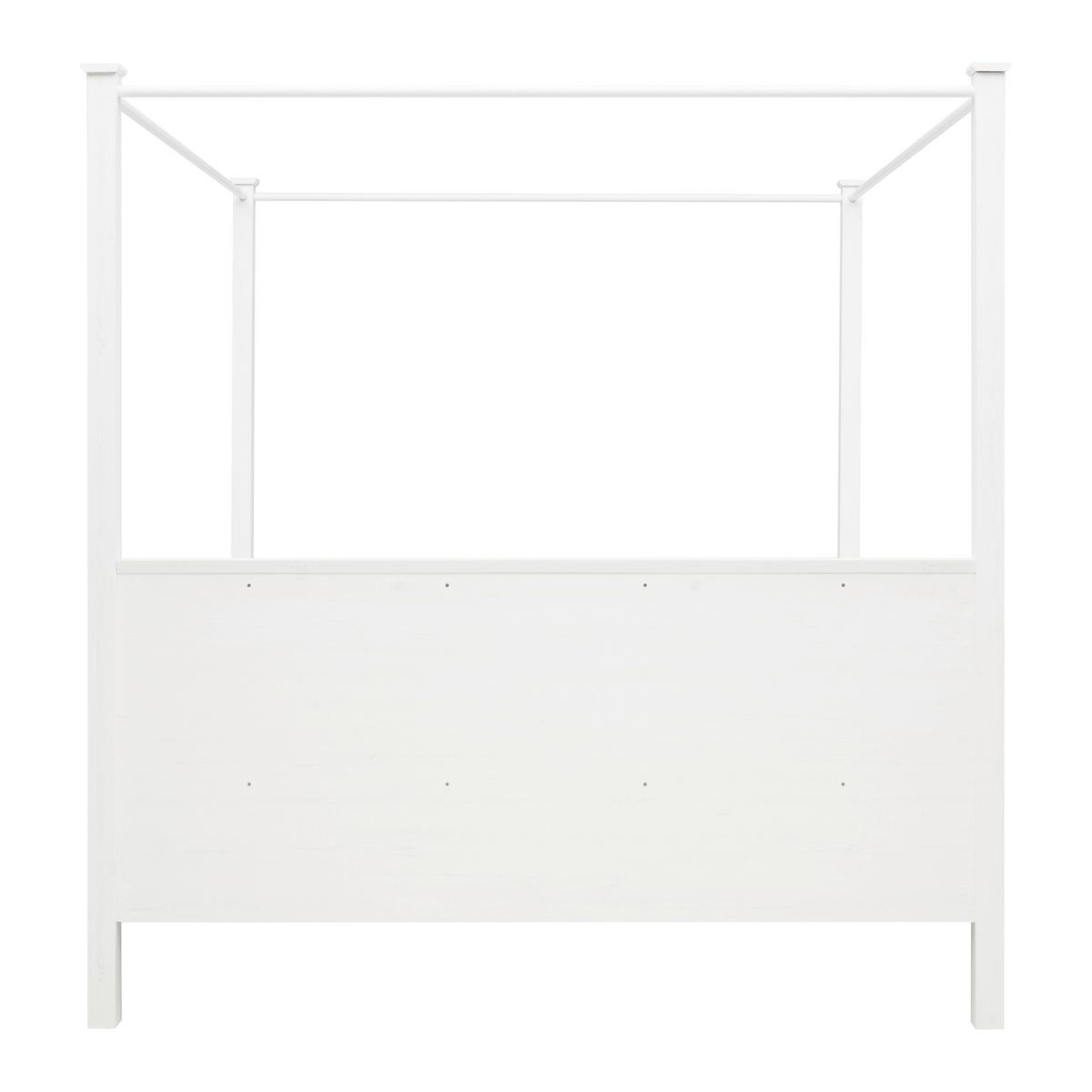 Posteľ s nebesy MARILOU 180x200 cm, dekor bílá - bílá/černá, Romantický / Rustikální, kov/kompozitní dřevo (180/200cm) - Mömax