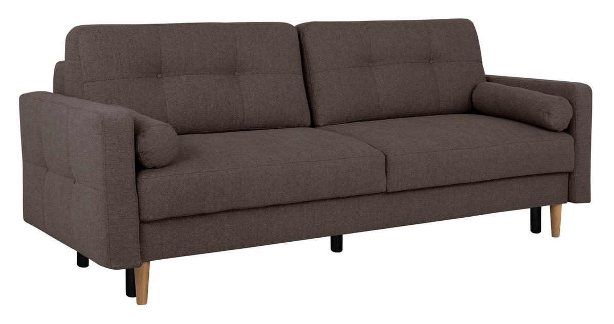 Schlafsofa Noret, Grau B: 222 Cm - Buchefarben/Grau, Design, Textil (222/93/99cm) - MID.YOU