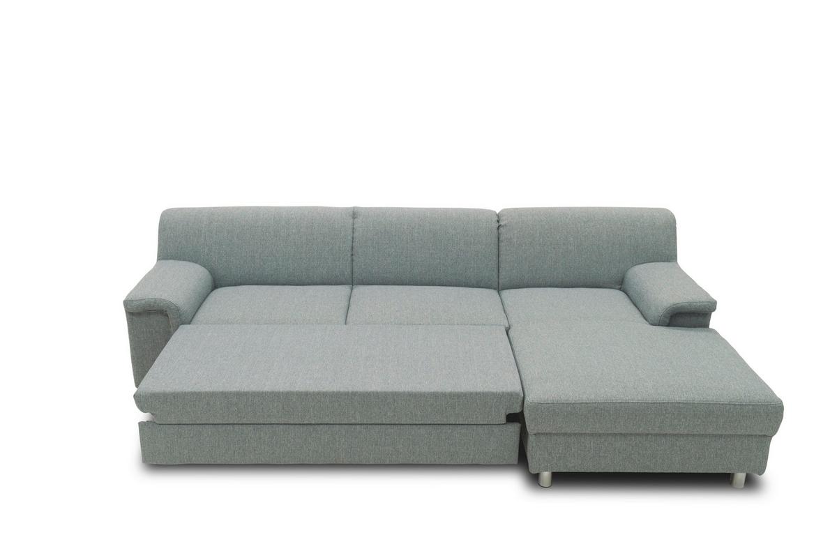 Ecksofa Mit Schlaffunktion Jamie Silberfarben Webstoff - Chromfarben/Silberfarben, KONVENTIONELL, Textil (252/150cm) - MID.YOU