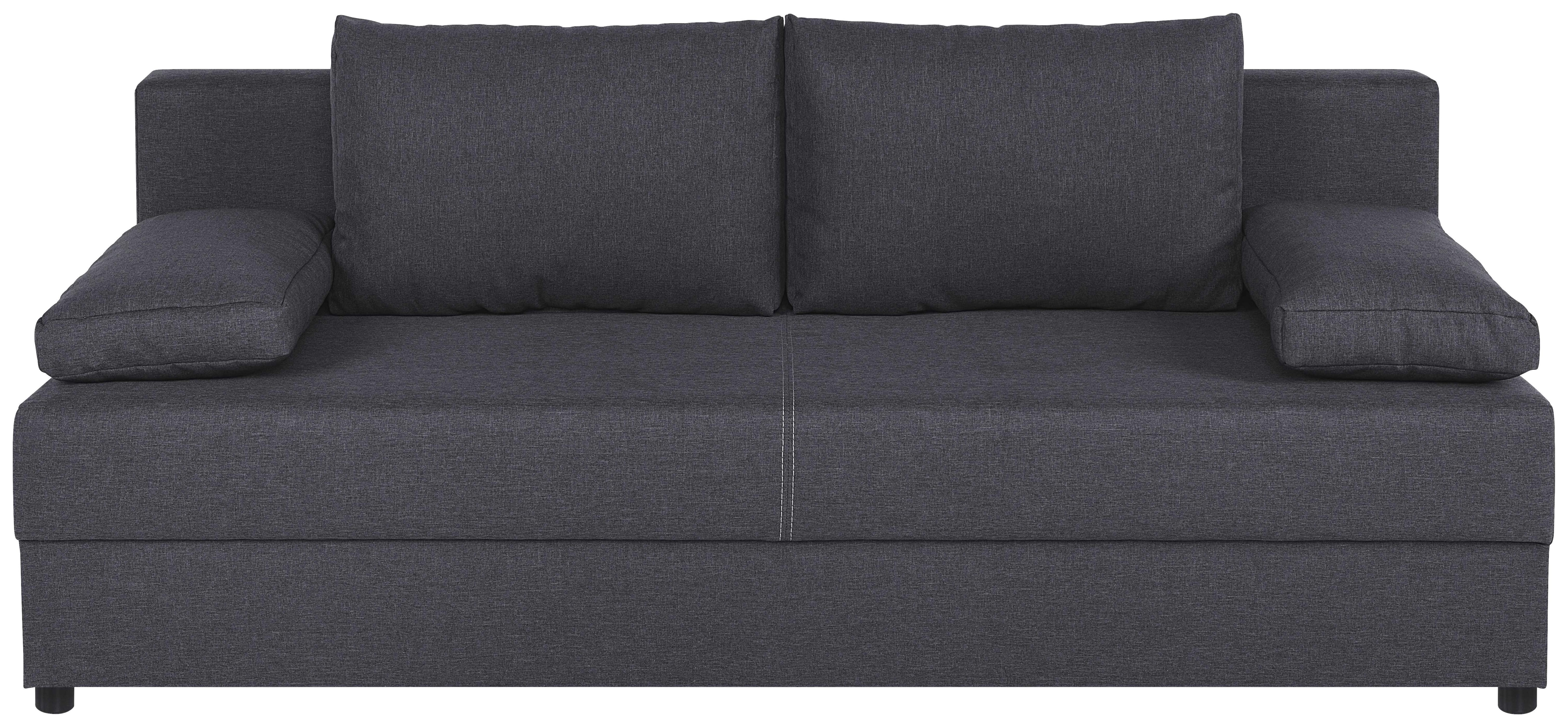 Rozkládací pohovka MEGA, tmavě šedá - černá/tmavě šedá, Design, kompozitní dřevo/textil (190/80/75cm) - Based