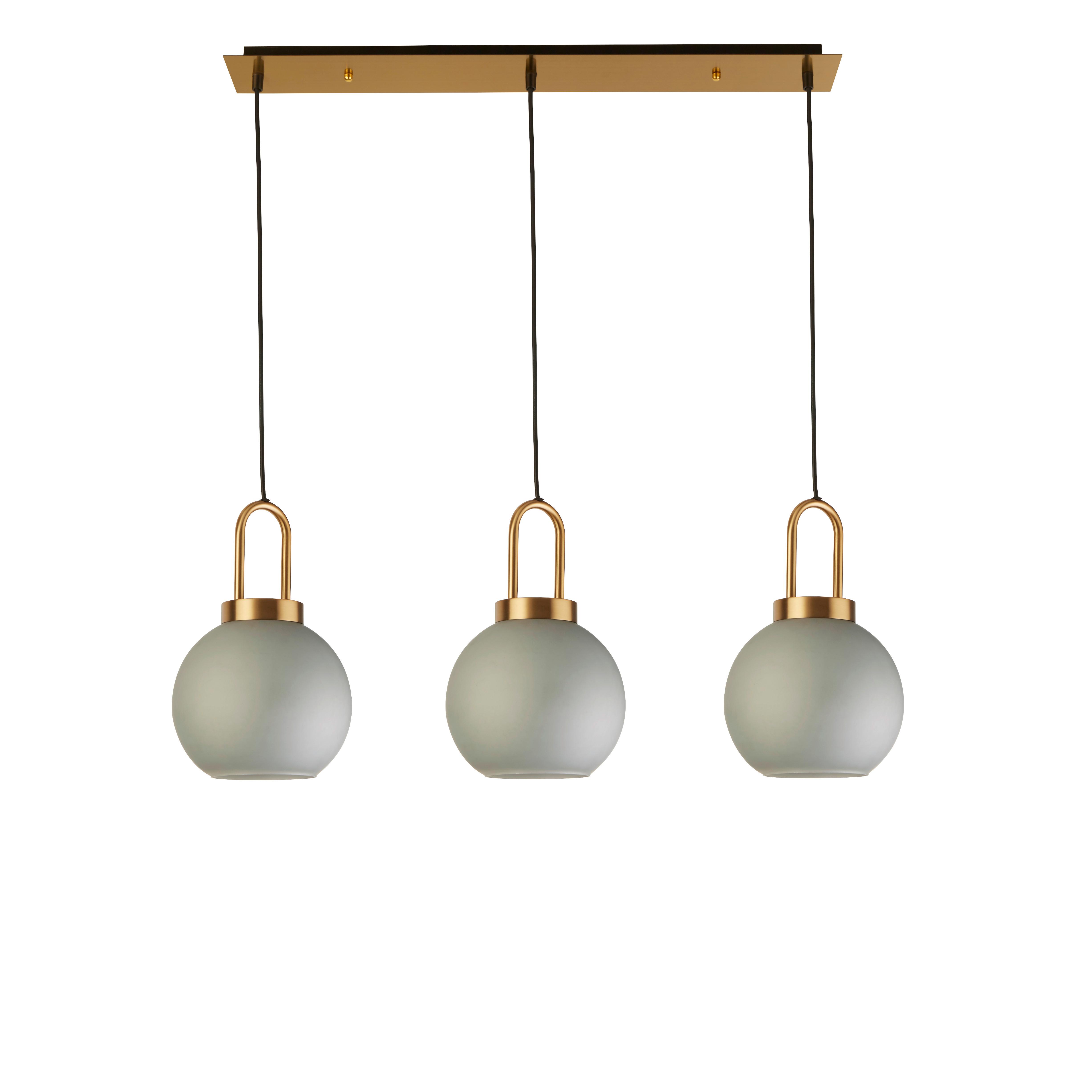 Hängeleuchte Snowdrop H: 120 Cm 3-Flammig - Messingfarben, LIFESTYLE, Glas/Metall (85/20/120cm)
