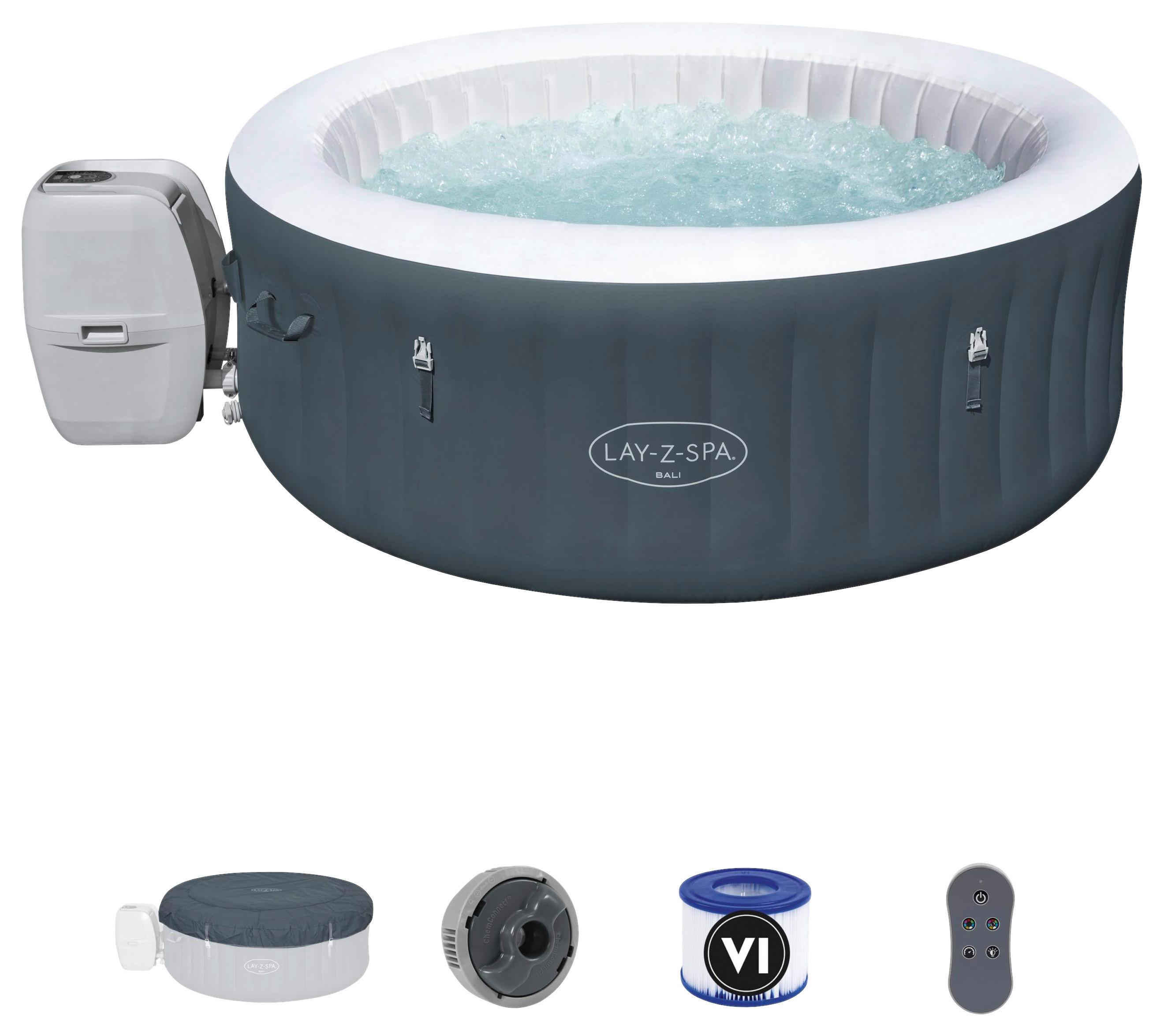 Whirlpool Aufblasbar Airjet Bali ⌀ 180 X H 66 cm - Dunkelgrau, Trend, Kunststoff/Metall (180/66cm) - Bestway