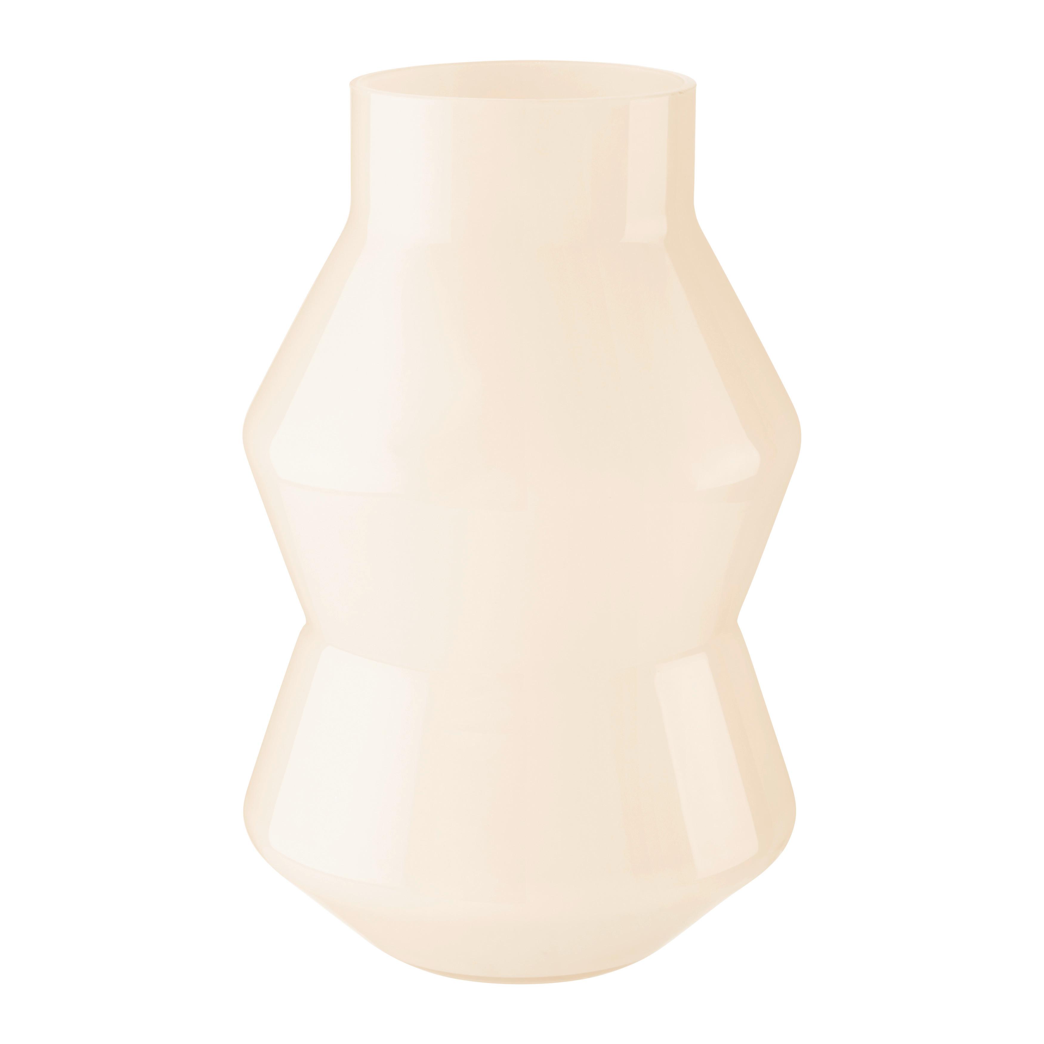 Váza GLOW - krémová, Konvenční, sklo (13/21cm) - Modern Living