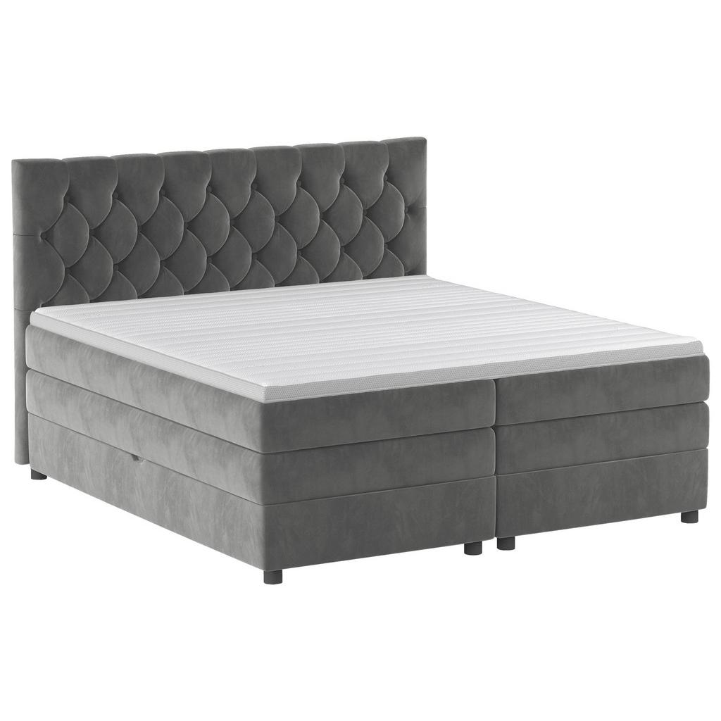 Boxspringbett Elio Graphitfarben 140x200 Cm H4