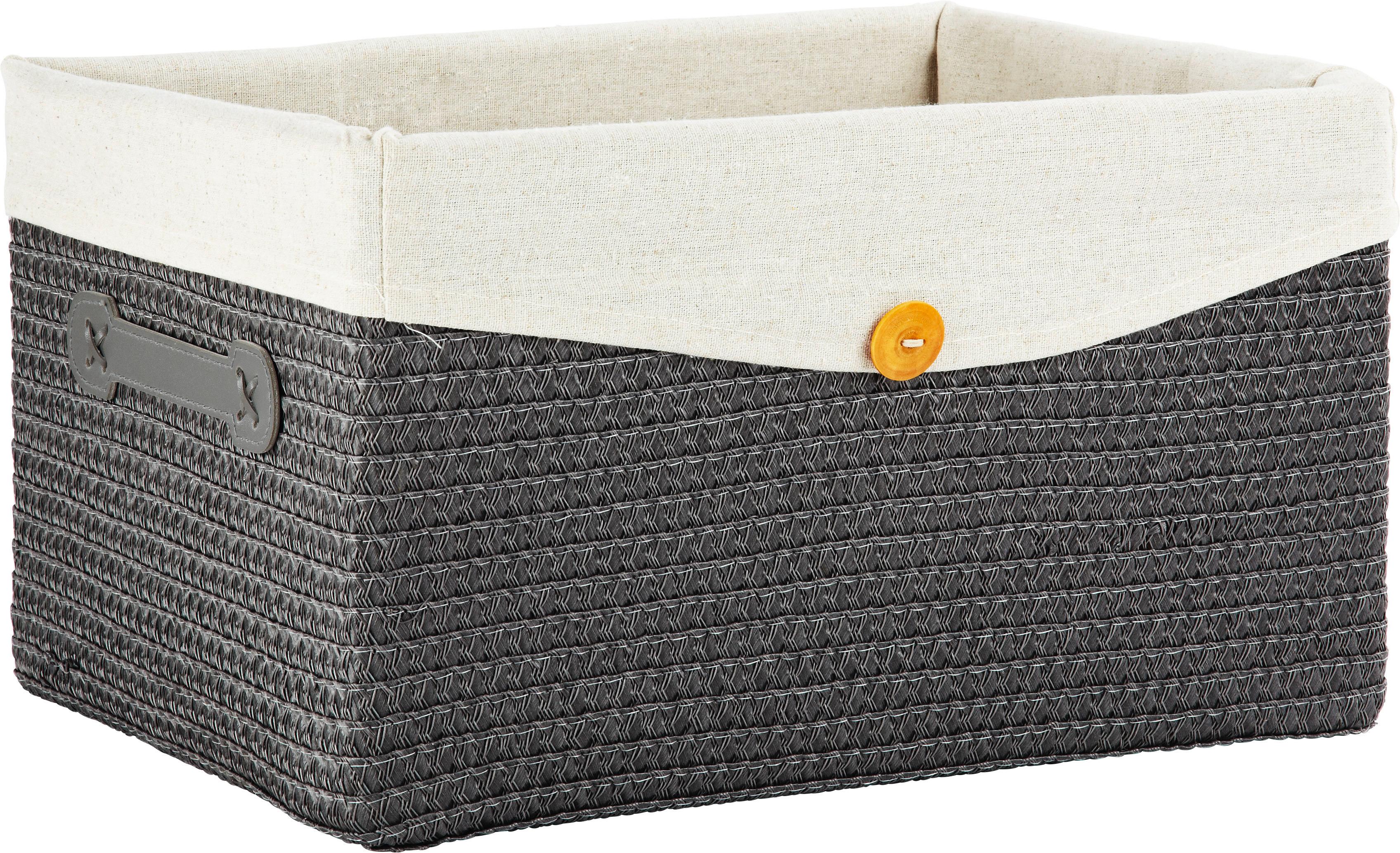 Koš Regálový "denise" - L - šedá, Romantický / Rustikální, textil/plast (40/23/30cm) - Modern Living