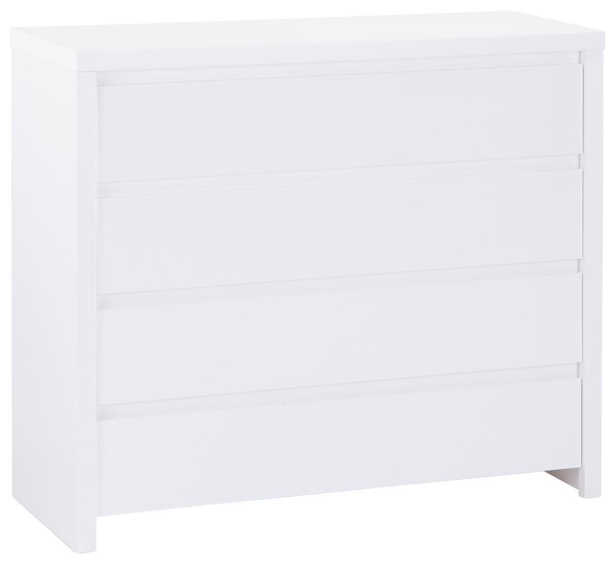 Kommode B: 105 cm Larios, Weiß - Weiß, MODERN, Holzwerkstoff (105/91/40cm)