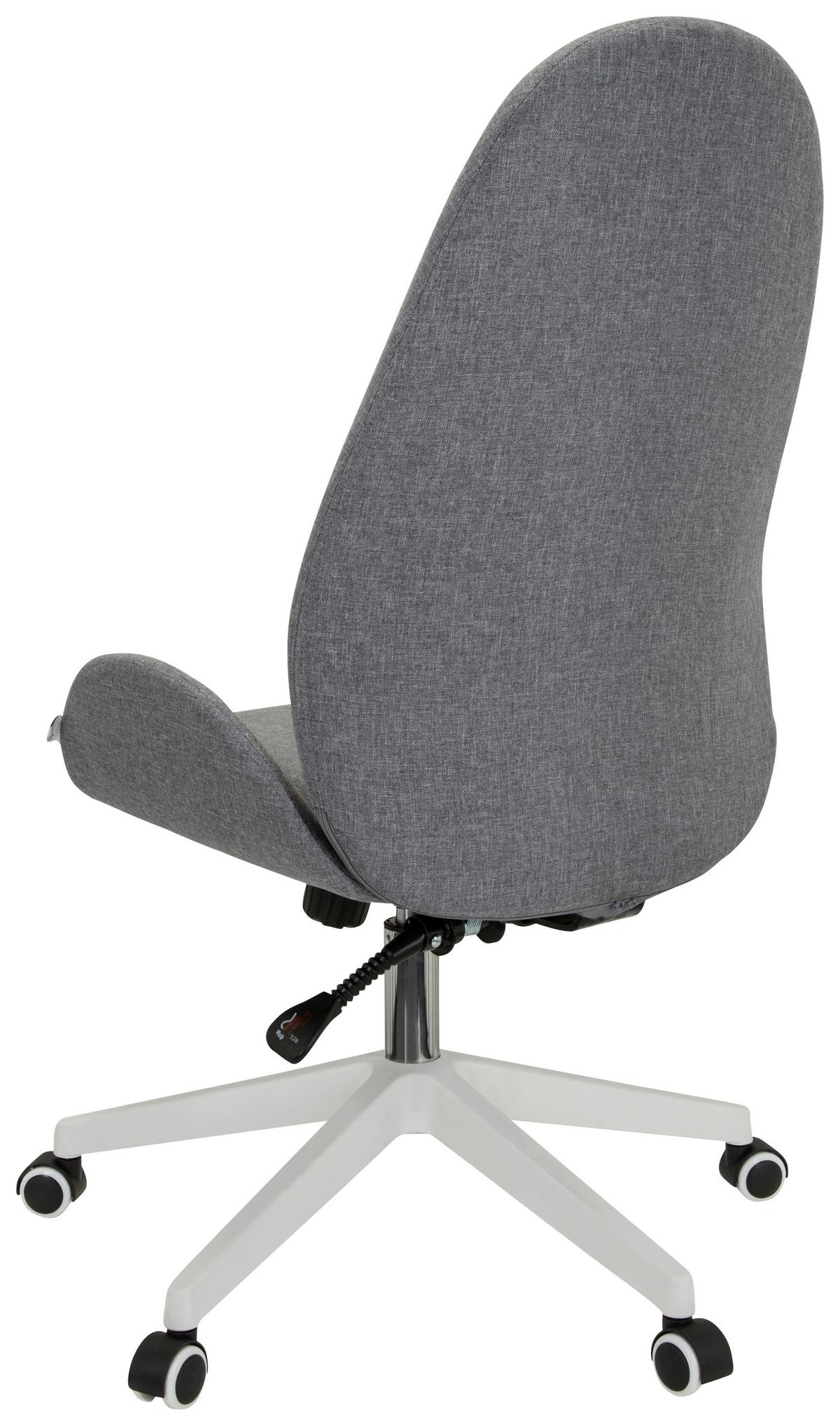 Drehstuhl Avea I - Weiß/Grau, Basics, Kunststoff/Textil (56/104-112/58cm) - MID.YOU