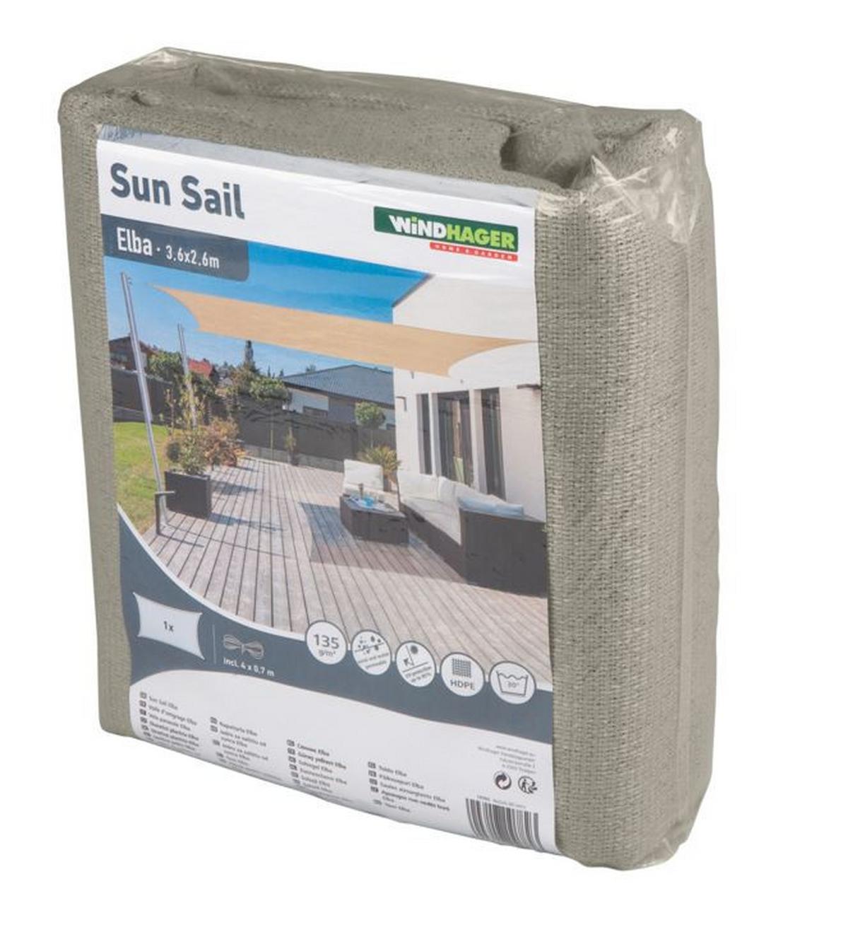 Záhradní plachta proti slunci béžová - béžová, Basics, textil (360/360/360cm)