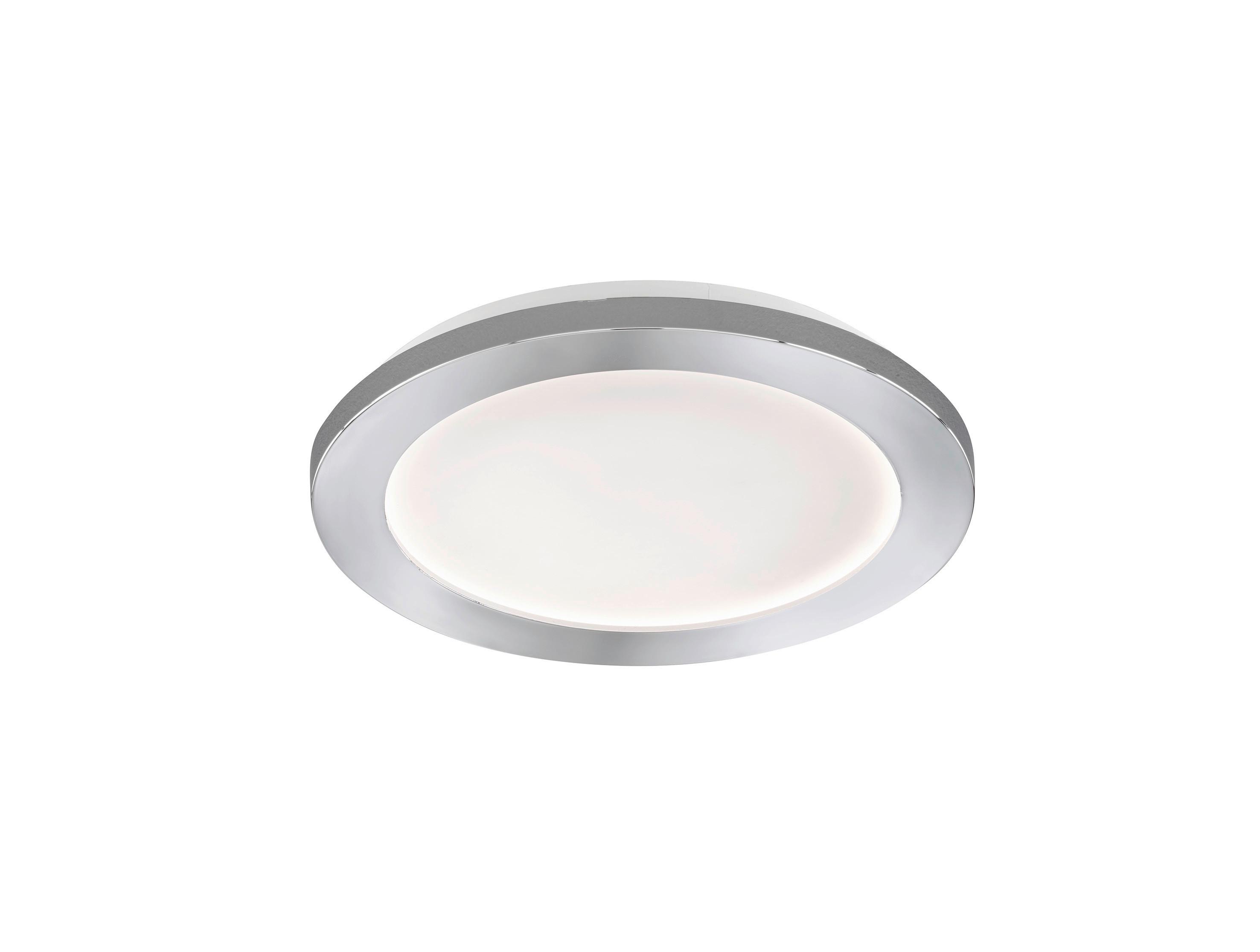 LED-Deckenleuchte 21174 Gotland - Chromfarben/Weiß, Basics, Glas/Kunststoff (17cm) - Fischer & Honsel
