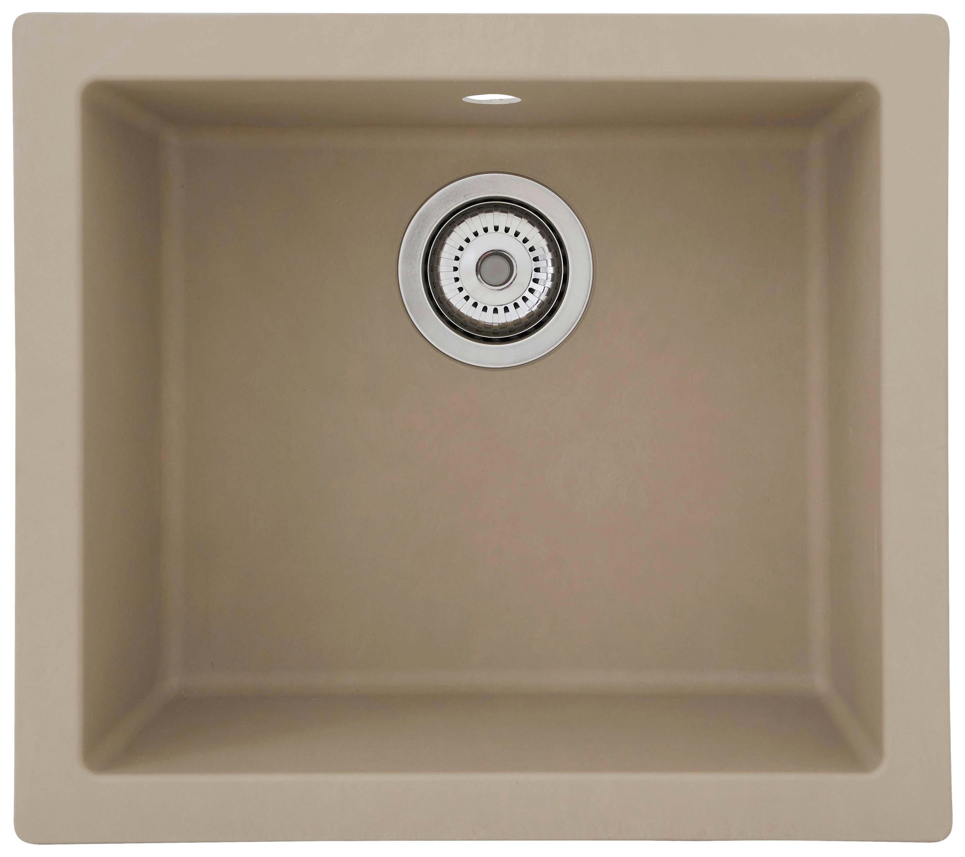 Spüle Respekta Ohio Kunststein Bxt: 50x44 cm - Beige, Trend, Glas/Kunststoff (50/19/44cm) - Respekta