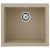 Spüle Respekta Ohio Kunststein Bxt: 50x44 cm - Beige, Trend, Glas/Kunststoff (50/19/44cm) - Respekta
