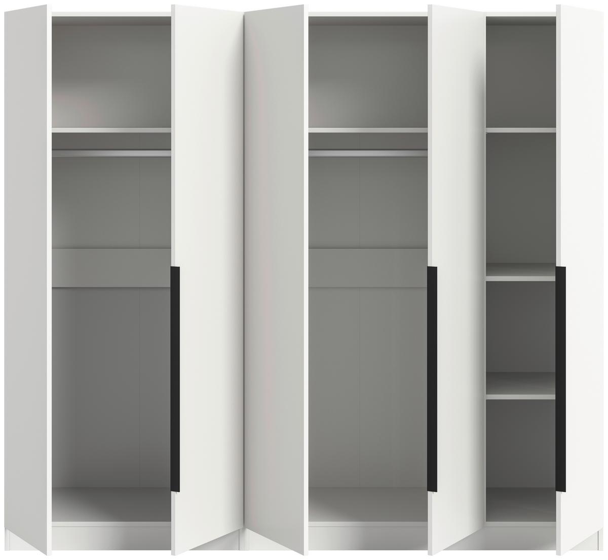 Drehtürenschrank Kopenhagen, Weiß B: 200 Cm - Weiß, MODERN, Holzwerkstoff (200/181/52cm) - MID.YOU