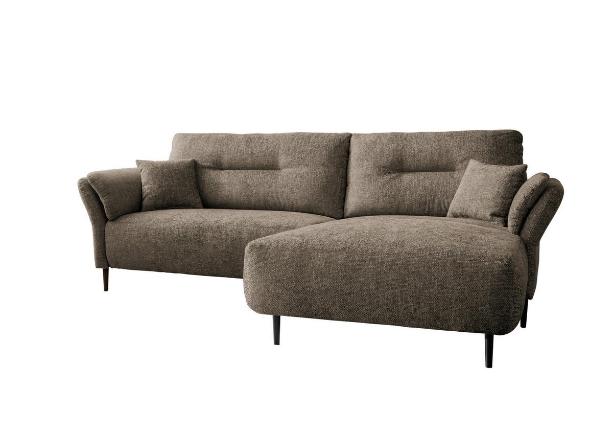Ecksofa Piatelli Cappuccino S: 269x172 cm - Schwarz/Cappuccino, MODERN, Textil (269/172cm) - MID.YOU
