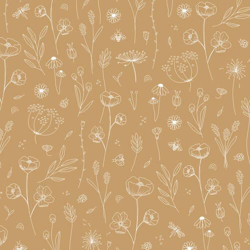Vliestapete Wild Flowers Gelb - Gelb, Basics, Papier/Kunststoff (52/1005cm)