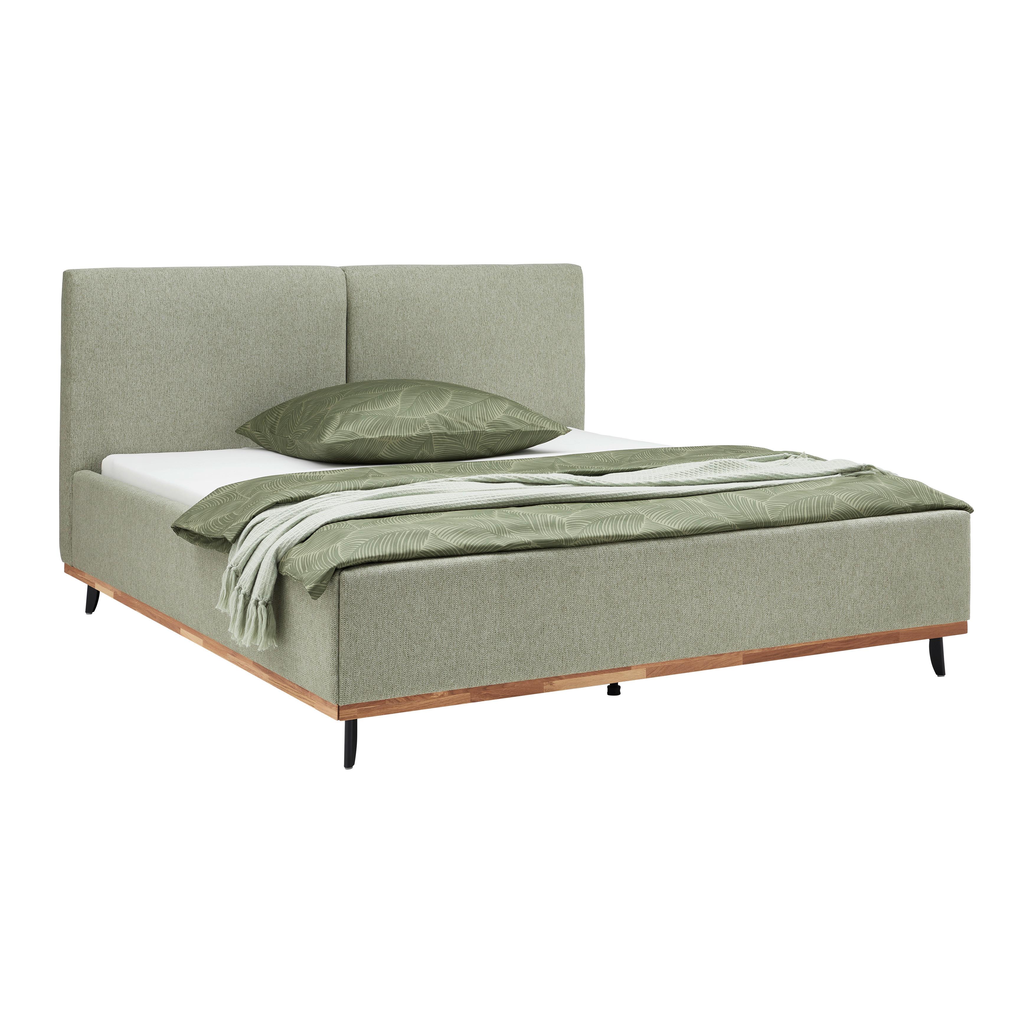 POSTEĽ EMILY - čierna/zelená, Konventionell, kompozitné drevo/textil (180/200cm) - Premium Living