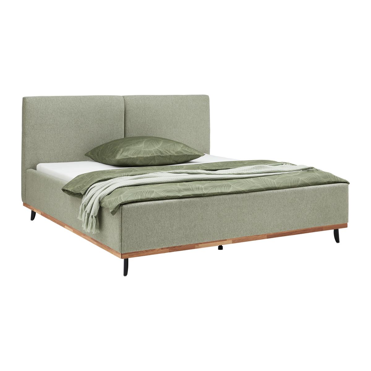POSTEĽ EMILY - čierna/zelená, Konventionell, kompozitné drevo/textil (180/200cm) - Premium Living
