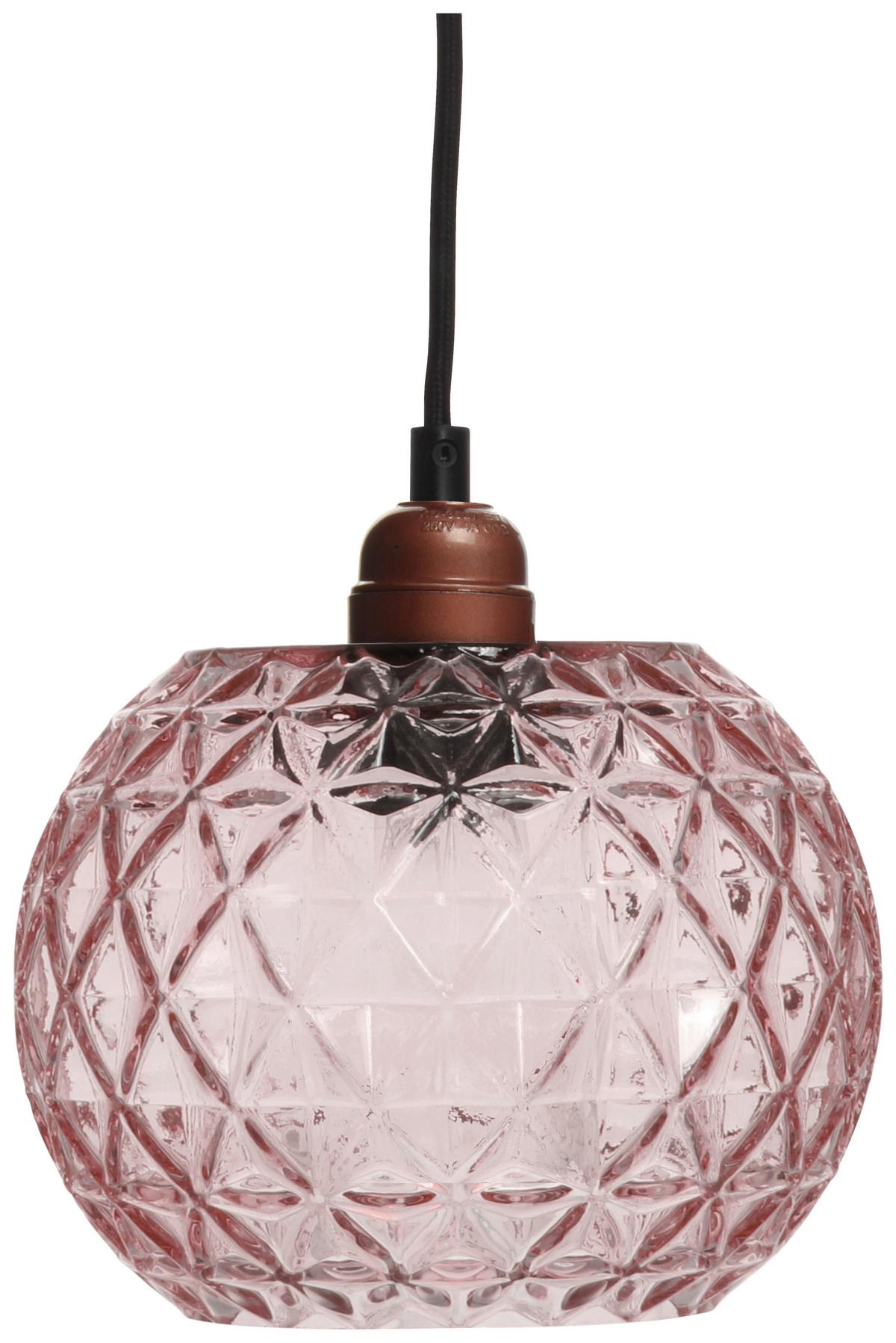 Hängeleuchte Corvus Rosa B: 18 cm - Rosa, Basics, Glas (18/18/18cm) - Kayoom