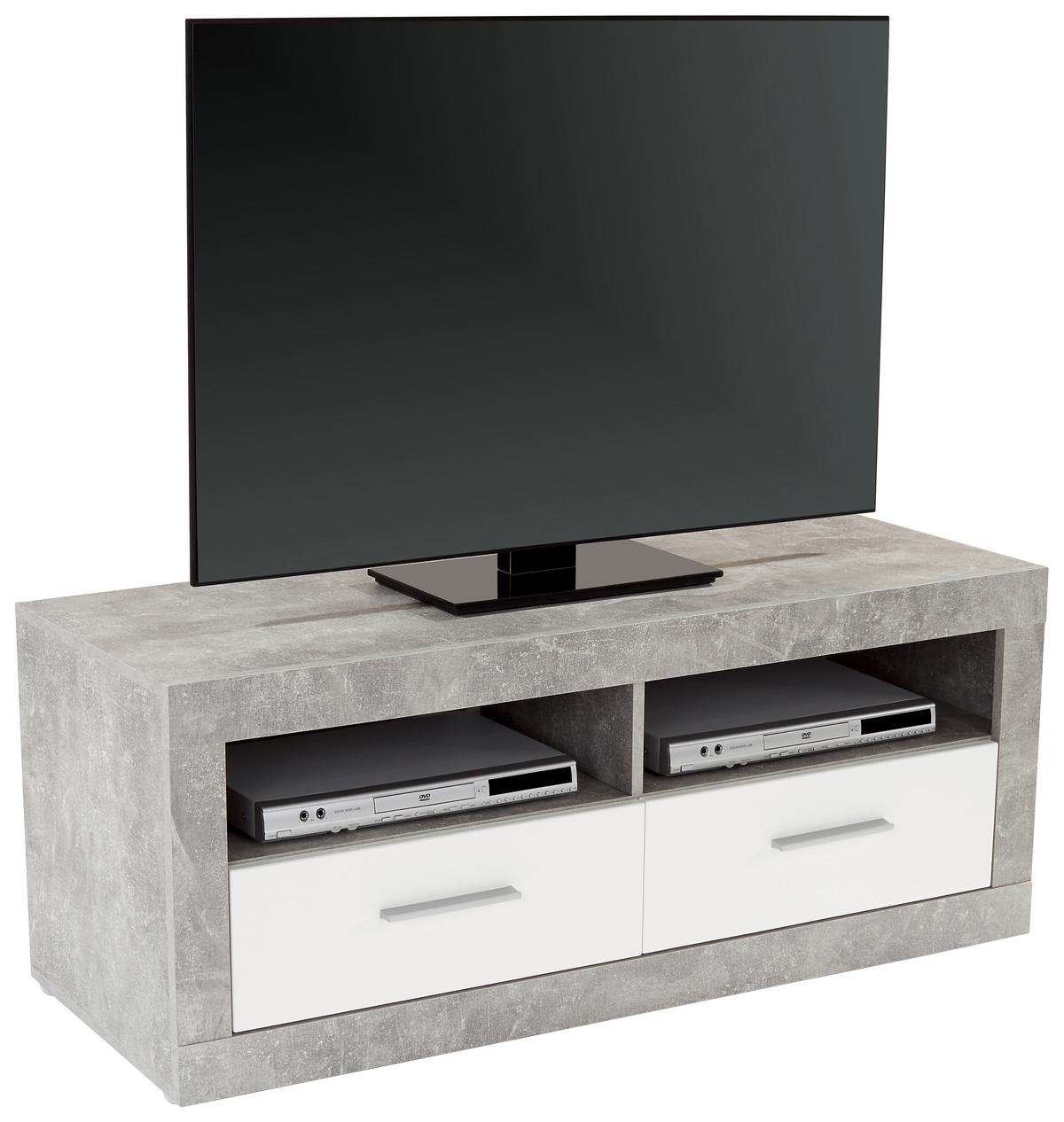 TV DIEL MALTA - čierna/sivá, Modern, kompozitné drevo/plast (128/50/42cm) - Based