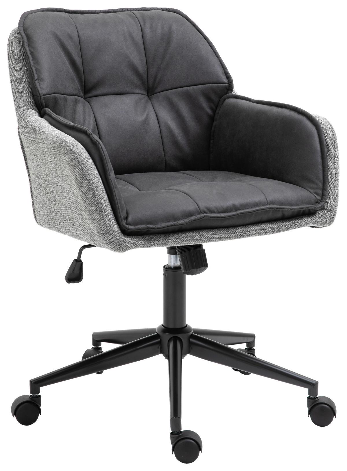 Drehstuhl Lukas - Schwarz/Grau, MODERN, Kunststoff/Textil (64/92/62cm) - Livetastic